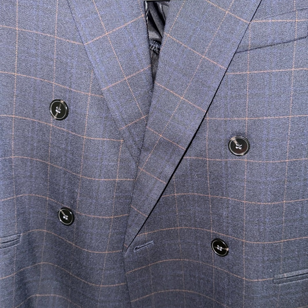 Zara Black Double Breasted Pinstripe Blazer & Pants Sz M